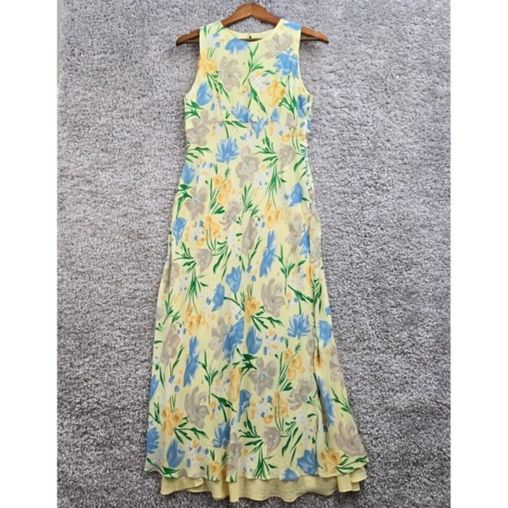 Casual Corner Women Floral Midi Dress Size 10 90s Cottagecore Picnic